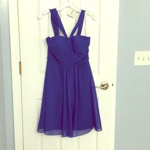 David’s Bridal Y-Neck Halter Dress - Horizon Blue